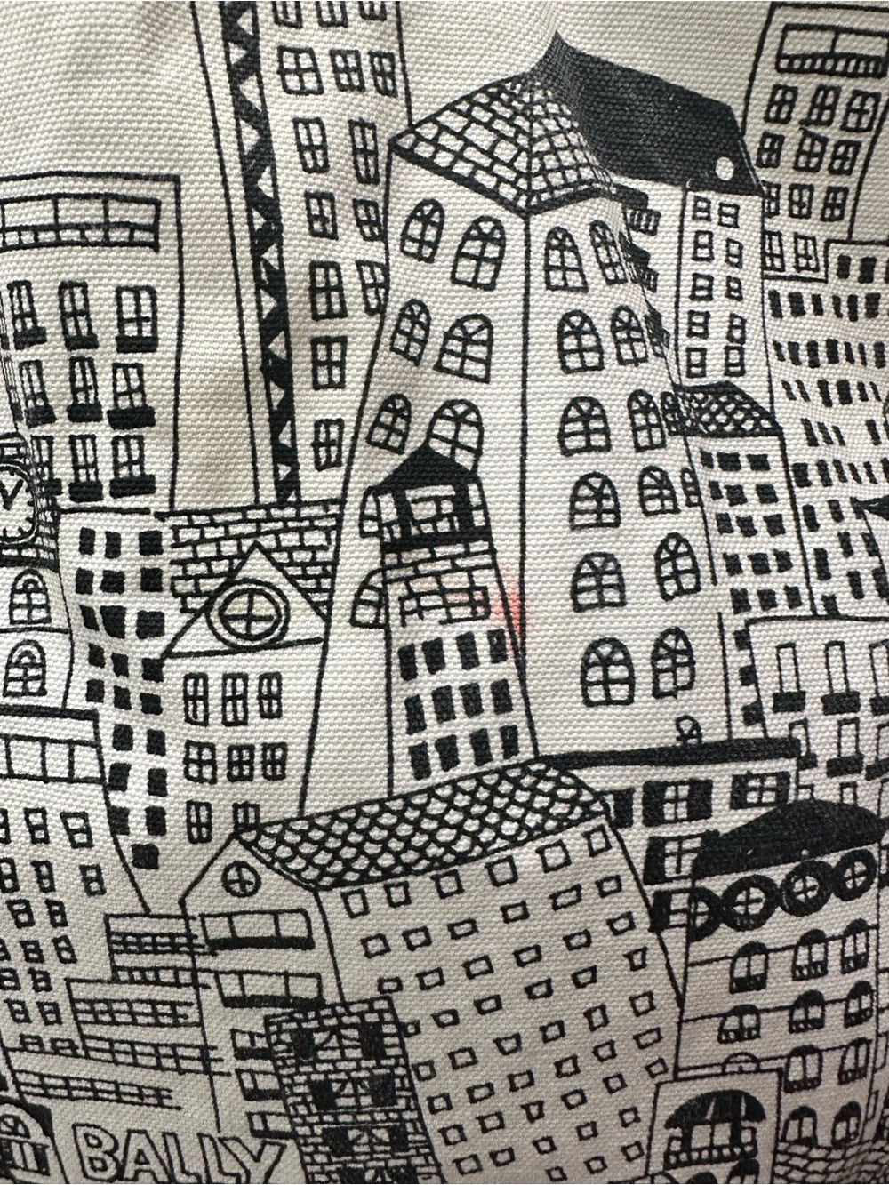 Bally Cream and Black City-Print Canvas Tote - Picture 10 of 14